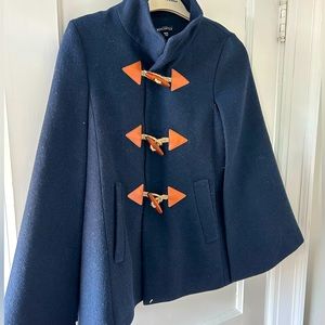 JCrew classic navy cape poncho